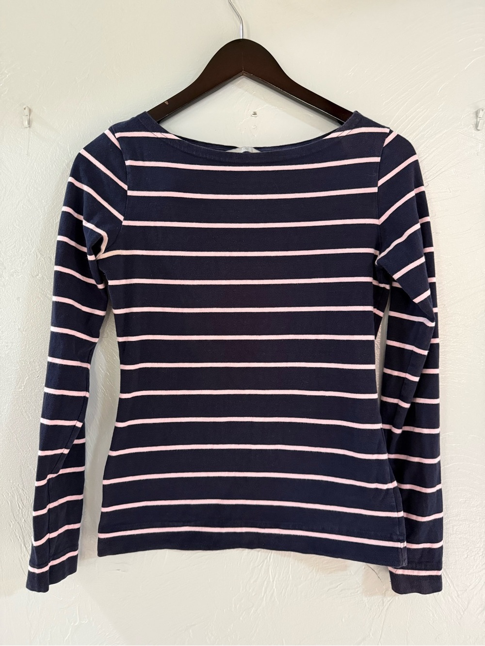 H&M Navy & Pink Striped Long Sleeve Top Women’s Small